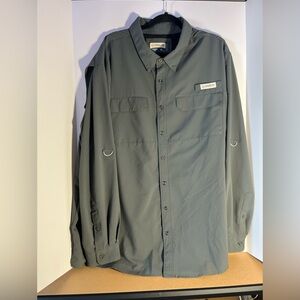 Magellan Outdoors Classic Fit 3XL Men's Dark Grey Button Up Shirt with Collar